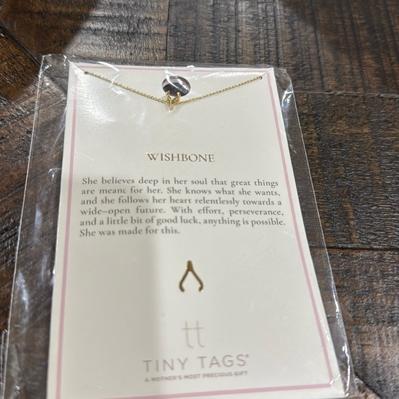 (2 for $20) Tiny Tags wishbone Necklace from target - Picture 2 of 3